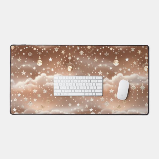 Peach Cream Celestial Moon Phases Warm Bureaumat (Keyboard & Muis)