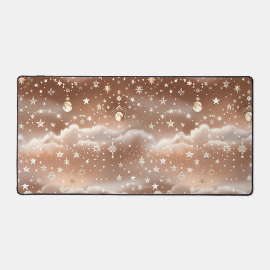 Peach Cream Celestial Moon Phases Warm Bureaumat (Voorkant)