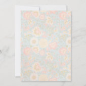Peach Cream en Blue Spring Gold Script Wedding Kaart (Achterkant)