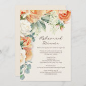 Peach Cream Floral Eucalyptus repetitie diner Kaart (Voorkant / Achterkant)