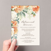 Peach Cream Floral Greenery Arch repetitie diner Acryl Uitnodigingen (Insitu (Draagbaar))