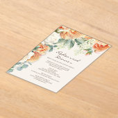 Peach Cream Floral Greenery Arch repetitie diner Acryl Uitnodigingen (Laagn)