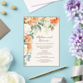 Peach Cream Floral Greenery Arch repetitie diner Acryl Uitnodigingen (Insitu (Huwelijk))