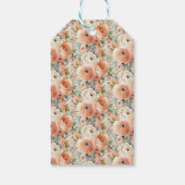 Peach Cream Floral Monogram bruiloft Cadeaulabel (Achterkant)