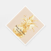 Peach Cream Geel Goud Ananas Confetti Servet (Hoek)