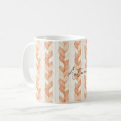 Peach Cream Knot Stripes Koffiemok (Voorkant links)