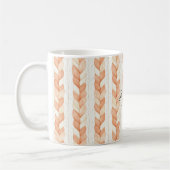 Peach Cream Knot Stripes Koffiemok (Links)