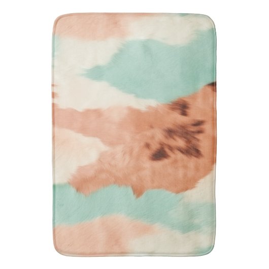 Peach Cream Mint Cowgirl Koeienhuid Badmat (Voorkant Verticaal)