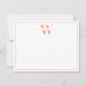 Peach Cream Modern Monogram Paar Stationery Notitiekaartje (Voorkant)