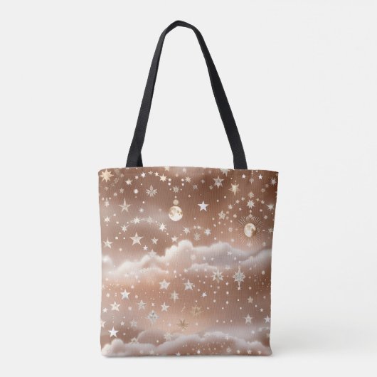 Peach Cream Moon Soft Warm Aesthetic Tote Bag (Achterkant)