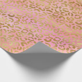 Peach Cream Roze Geel Goud Leopard Print Tie Dye Cadeaupapier (Hoek)