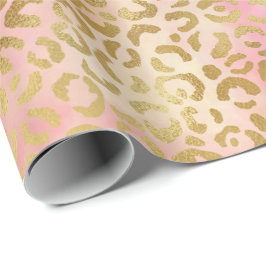 Peach Cream Roze Geel Goud Leopard Print Tie Dye Cadeaupapier