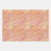 Peach Cream Roze Geel Goud Leopard Print Tie Dye Inpakpapier Vel (Voorkant)