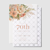 Peach Cream Waterverf Floral 70ste verjaardag Vellum Uitnodigingen (Offset (Uitnodiging))
