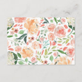 Peach crème greenery spring floral books for baby informatiekaartje (Achterkant)