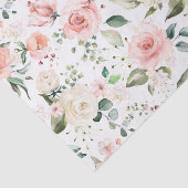 Peach crème rozen, groene bladeren tissuepapier (Detail)