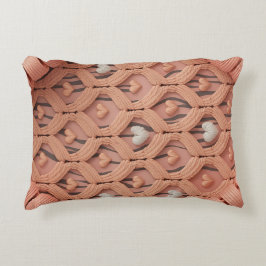 Peach Crochet Tiger Pattern Pillow Cover  Accent Kussen