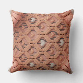Peach Crochet Tiger Pattern Pillow Cover  Kussen