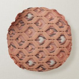 Peach Crochet Tiger Pattern Pillow Cover  Rond Kussen