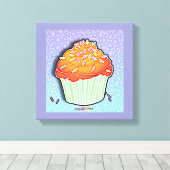 Peach Cupcake Gallery Wrapped Canvas (Insitu (Houten vloer))