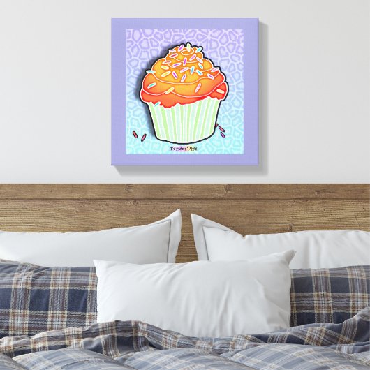 Peach Cupcake Gallery Wrapped Canvas (Insitu (Slaapkamer))
