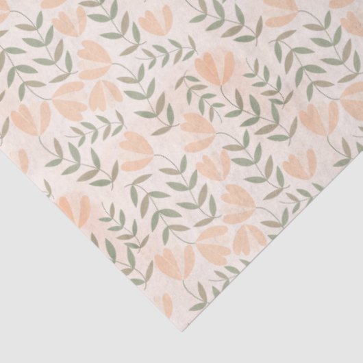 Peach Cute Floral Pastels Tissuepapier (Detail)