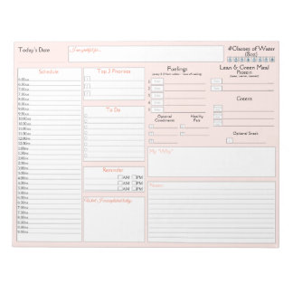 Peach | Dagelijkse planner | 5 en 1 Food Journal Notitieblok
