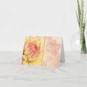 Peach Dahlias Happy Birthday Kaart (Voorkant)