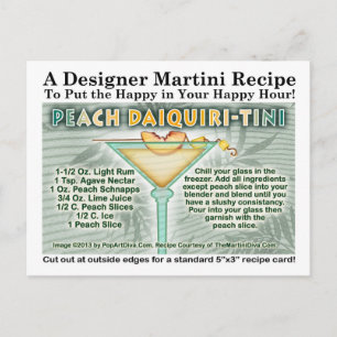 PEACH DAIQUIRI MARTINI RECEPT BRIEFKAART