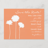 Peach Daisy Sla de datum op Aankondigingskaart (Voorkant)
