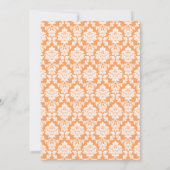 Peach Damask Cross Baptisme of Christening Kaart (Achterkant)
