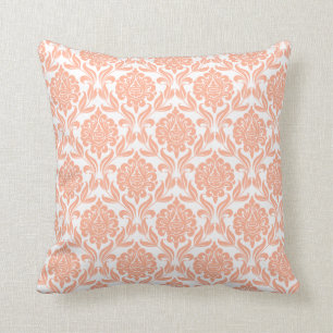 Peach Damask Patroon Kussen