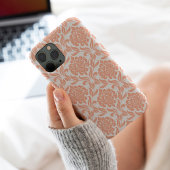 Peach Damask Pattern Case-Mate iPhone Case