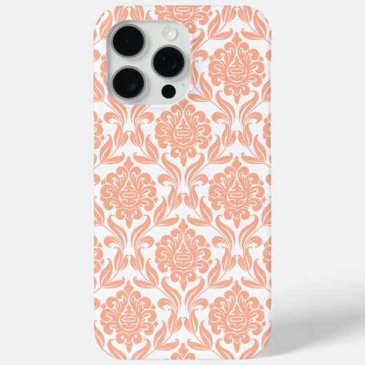Peach Damask Pattern Case-Mate iPhone Case (Achterkant)