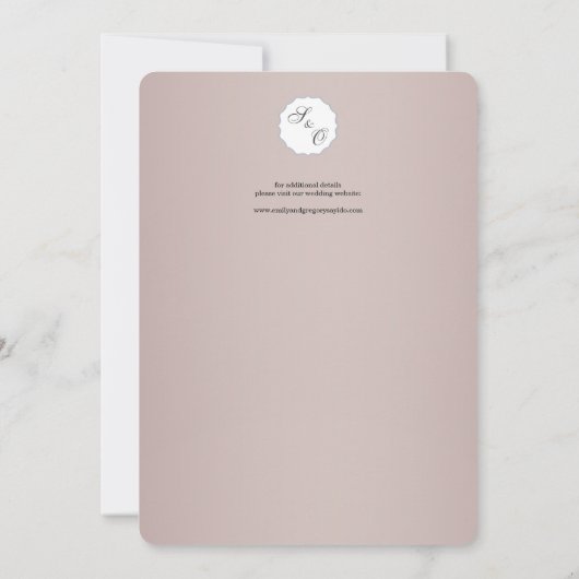  Peach Damask Save the Date Kaart (Achterkant)