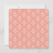 Peach Damask Wedding Kaart (Achterkant)