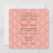 Peach Damask Wedding Kaart (Voorkant)