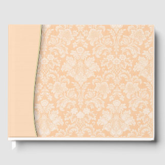 Peach Damask Wedding of Shower Guestbook Notitiebo Gastenboek