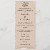 Peach Damask Wedding Program Programmakaart (Voorkant)