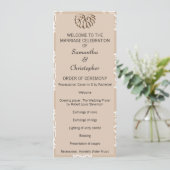 Peach Damask Wedding Program Programmakaart (Staand voorkant)