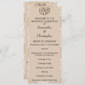 Peach Damask Wedding Program Programmakaart (Voorkant / Achterkant)