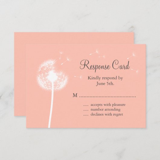 Peach Dandelion RSVP (Voorkant / Achterkant)