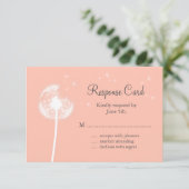 Peach Dandelion RSVP Kaartje (Staand voorkant)