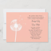 Peach Dandelion Wedding Invitation Kaart (Voorkant)
