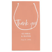 Peach Dank u bruiloft Klein Cadeauzakje (Achterkant)