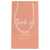 Peach Dank u bruiloft Klein Cadeauzakje (Voorkant)
