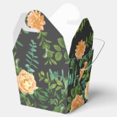 Peach Dark Gray Wedding Rozen Floral Bedankdoosjes (Geopend)