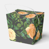 Peach Dark Gray Wedding Rozen Floral Bedankdoosjes (Achterkant)