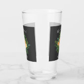 Peach Dark Gray Wedding Rozen Floral Glas (Links)