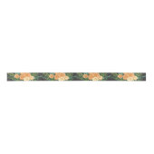 Peach Dark Gray Wedding Rozen Floral Satijnen Lint (Voorkant)